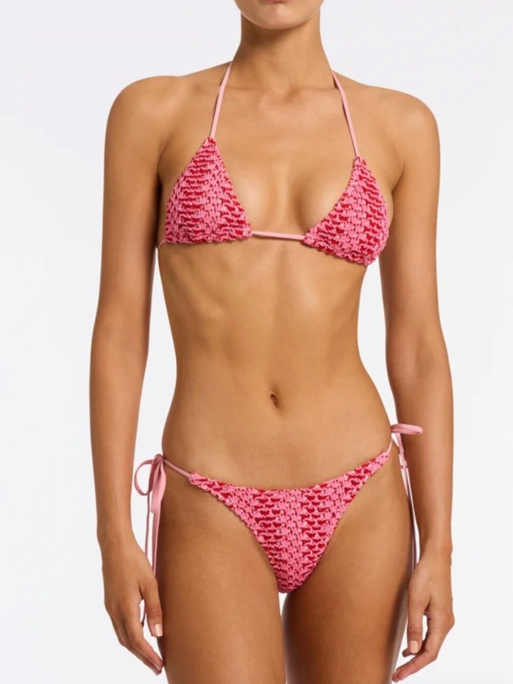 Triangl VINCA - ALINA Pink Bikini Set + skirt coverup - MEDIUM fits like small